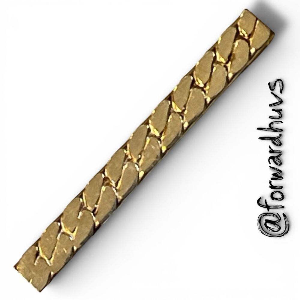 Vintage Swank Tie Bar – Gold Tone – Textured Accent
